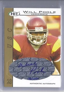 2004 Hit Football Will Poole Gold USC Autographed Rookie Card #136/250 - Picture 1 of 2
