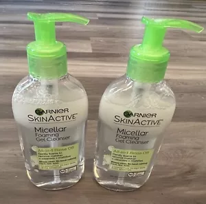 RARE 2x Garnier SkinActive 6.7 oz Micellar Foaming Gel Cleanser All-in-1 Rinse - Picture 1 of 2