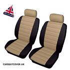 For VOLVO XC6O - Front PAIR of Beige/Black LEATHER LOOK Car Seat Covers