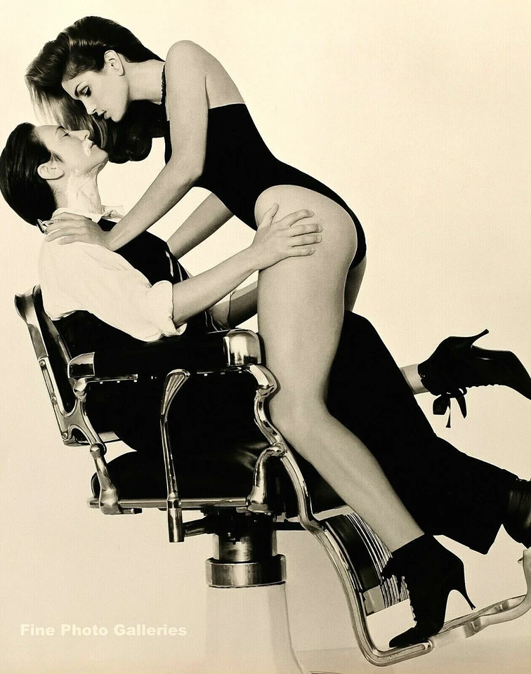 1993 年复古 HERB RITTS 模型 CINDY CRAWFORD 和歌手 KD LANG 照片雕刻 — 第 1/1 张图片