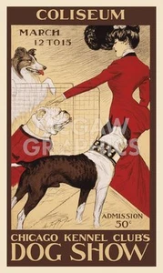 Chicago Kennel Clubs Dog Show, George Ford Morris, Wall Decor Art Print 14" x11" - Picture 1 of 2