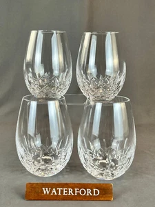 "4 copas de vino tinto sin tallo Waterford Crystal Lismore Essential de 5 3/8"": como nuevas" - Imagen 1 de 9