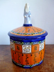 Royal Doulton Art Deco Lustreware Lidded Trinket or Vanity Pot c.1920 Very Rare - Picture 1 of 14