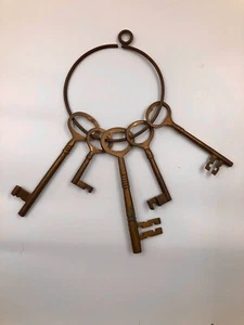 Juego de llaves de latón carceleros esqueleto juego de 5 llaves en anillo @ #48 - Imagen 1 de 5