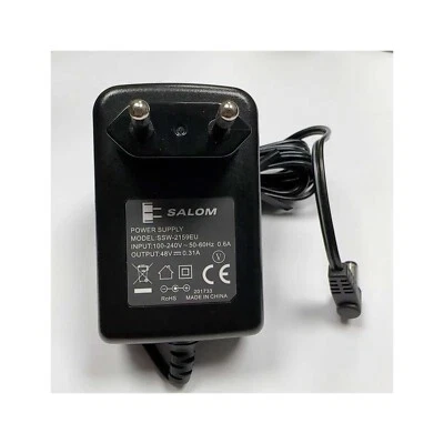 Salom SSW-2159EU 48V 0.31A 15W 5.5x2.5mm AC Adapter Transformer - Image 1 of 3
