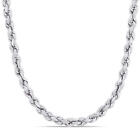 Amour 24 Inch Rope Chain Necklace In Sterling Silver With Lobster Clasp (5Mm)