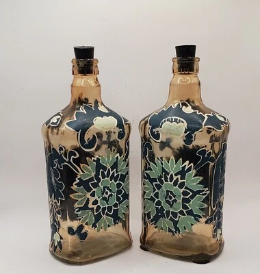 Ручная роспись красивая бутылка мандала цветочный горошек дизайн белый и синий Индия - Изображение 1 из 4