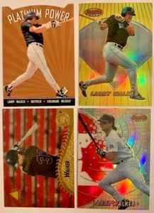 4 different Larry Walker Parallel cards - Colorado Rockies - 2 Refractors HOFer - Picture 1 of 2
