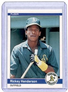 1984 Fleer Rickey Henderson . Oakland Athletics #447
