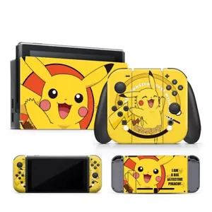 Pikachu Thema Sticker Nintendo Switch Konsole Edition Aufkleber Skin Set Pokémon - Bild 1 von 7