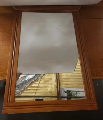 Vintage Solid Wood Framed Mirror Primitive Farmhouse Country Style - Image 1 of 4