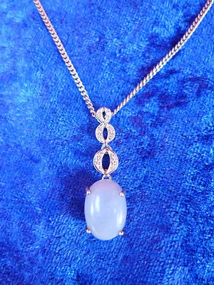 Collana Elegante Con Ciondolo, 925 E 835 Argento Con Bellissime Pietre - Immagine 1 di 4