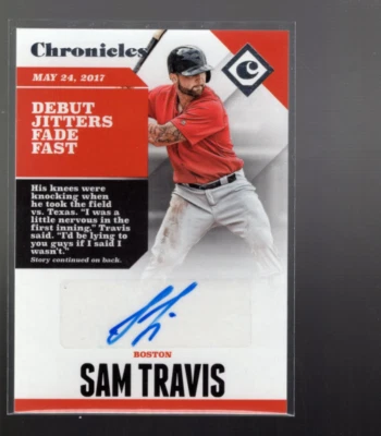 A7209- 2017 Panini Chronicles Autographs #19 Sam Travis Auto - NM-MT - Image 1 of 2