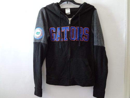 UNDERCOVER FELPA CON CAPPUCCIO VICTORIAS SECRET ROSA BLING FLORIDA "GATORS" FULL ZIP NUOVA CON ETICHETTE XS