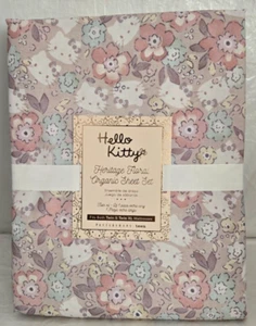 Pottery Barn Teen Hello Kitty Heritage Floral Organic Sheet Set of 3 Twin XL - Picture 1 of 2