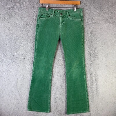 Juicy Couture вельветовые брюки расклешенный размер 27 заниженной зеленый Y2K сделано в США - Изображение 1 из 4