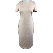 Calvin Klein Pink Cold Shoulder Sheath  Dress Knee Length Size 2