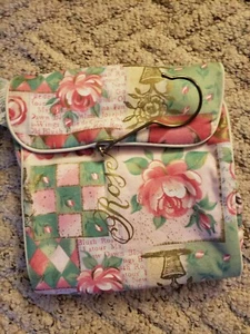 Once Upon a Rose Makeup Bag, Multiple Pockets, Hanging Hook Pink - Picture 1 of 6