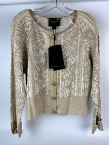 NWT St. John COUTURE Gold Burn-Out Formal Knit Jacket  * LARGE - Picture 1 of 7