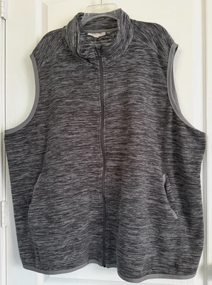 Woman Within Sleeveless Vest Polar Fleece Full Zip Pockets Gray 30/32  3X - Image 1 of 4