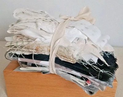 10 Oz Fabric Cotton Quilting Smaller Remnants Mixed Sizes Neutrals Slow Stitch - Image 1 of 4