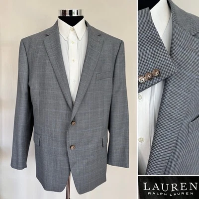 Ralph Lauren Hombres Dos Botones Blazer Lana Gris Deportivo Abrigo Chaqueta Talla 52R Foto 1 de 4