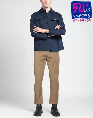 RRP€175 JECKERSON Ankle Chino Trousers W35 Brown Stretch Made in Italy - Image 1 of 4