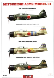 kd48005/ KAGERO Decals - Mitsubishi A6M2 Model 21 – 1:48 - TOPP DECALS - Bild 1 von 1