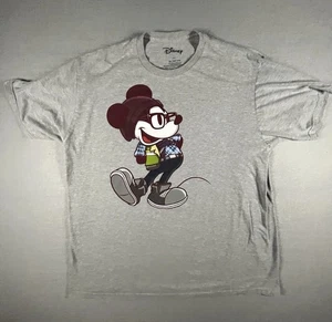 Disney Mickey Mouse Hipster Graphic T Shirt XXL Gray Men’s Geek Style - Picture 1 of 7
