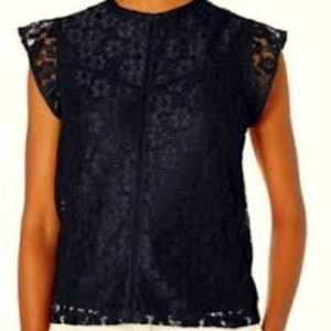 Top Nanette Lepore uncinetto pizzo overlay taglia media impreziosito buco della serratura boho - Foto 1 di 6
