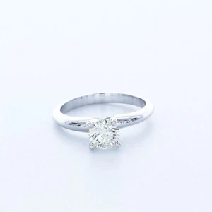 14K Gold Solitaire Engagement Ring Classic 0.63 CT Round Natural Diamond H SI2 - Picture 1 of 10