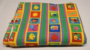 2003 VINTAGE SESAME STREET flannel fabric  1-1/2 yards x 44" BERT ERNIE BIG BIRD - Picture 1 of 3