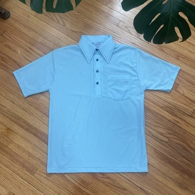 Vintage 60s 70s Medium Puritan Crepe Parfait Rockabilly Goodfellas Shirt USA - Image 1 of 4