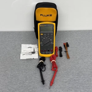 FLUKE 87V TRUE RMS Industrial Digital MULTIMETER w/ Case & Leads - Picture 1 of 10