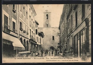 CPA Saillans, La Grand´Rue et l´Eglise - Picture 1 of 2