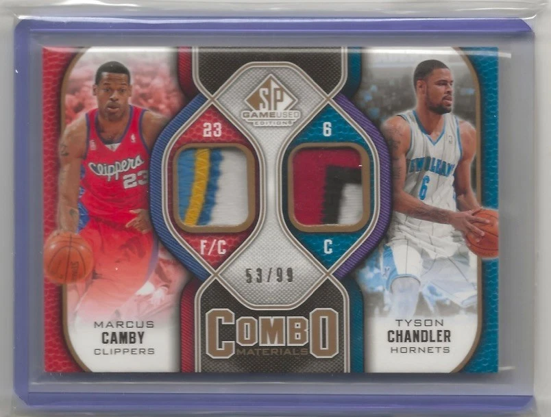 Parche combinado Marcus Camby Tyson Chandler 2009 Upper Deck SP #53/99 usado Foto 1 de 2
