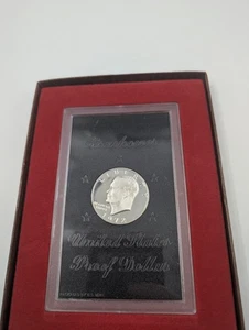 1972 S Proof Eisenhower Original Brown Box OGP Ike Dollar 40% Silver US Coin - Picture 1 of 3