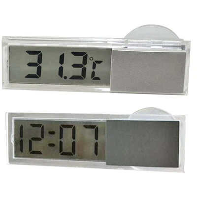 Car Clock And Temperature Small Electronic Clock With Suction Cup - Image 1 of 4