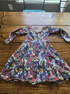 Wild Rich Kids twirl dress Disney rare Villian long sleeve Youth size 7/8 - Picture 1 of 4