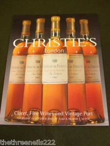 CHRISTIE'S - CLARET, WINES AND PORT - OCT 23 2003 44PP - Imagen 1 de 1