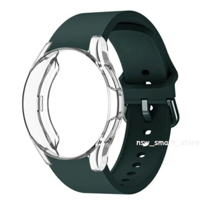 For Samsung Galaxy Watch 4 5 6 7 FE 40m 44 45 47 Sport Silicone Watch Band Strap - Image 1 of 4