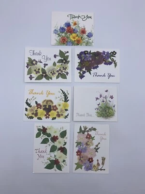 Vtg 1999 Pic From Pressed Floral Thank You Card • Set Of 6 by Liz Schreiner - Image 1 of 4