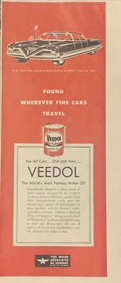 Aceite de motor Veedol 1952 anuncio impreso más famoso del mundo de colección años 50 Tide Water Assoc Oil Foto 1 de 3
