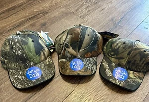 Vintage Set Of 3 Mossy Oak Break Up Youth Baseball Hats Snap Back Adjustable NWT - Picture 1 of 7