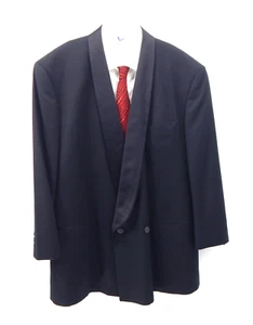 vintage 90s Y2K GIORGIO ARMANI LE COLLEZIONI tuxedo jacket tux wool black 46R - Picture 1 of 8