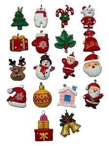 Mini Christmas Tree ORNAMENTS Set Of 18 With String And Organizing Storage Case - Picture 1 of 17