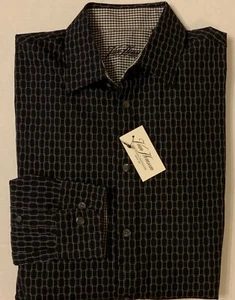 Van Heusen Mens Shirt Black Size Small S 14-14.5 New Fast Ship - Picture 1 of 2