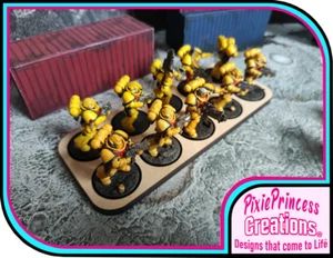 Bandejas de movimiento redondas 3x 32 mm G 10 espacios MDF adecuadas para Warhammer 40k AOS - Imagen 1 de 8