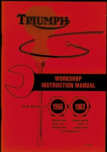 Triumph 1956-62 T100 110 Trofeo Thunderbird Bonneville Taller Manual Estampado - Imagen 1 de 7