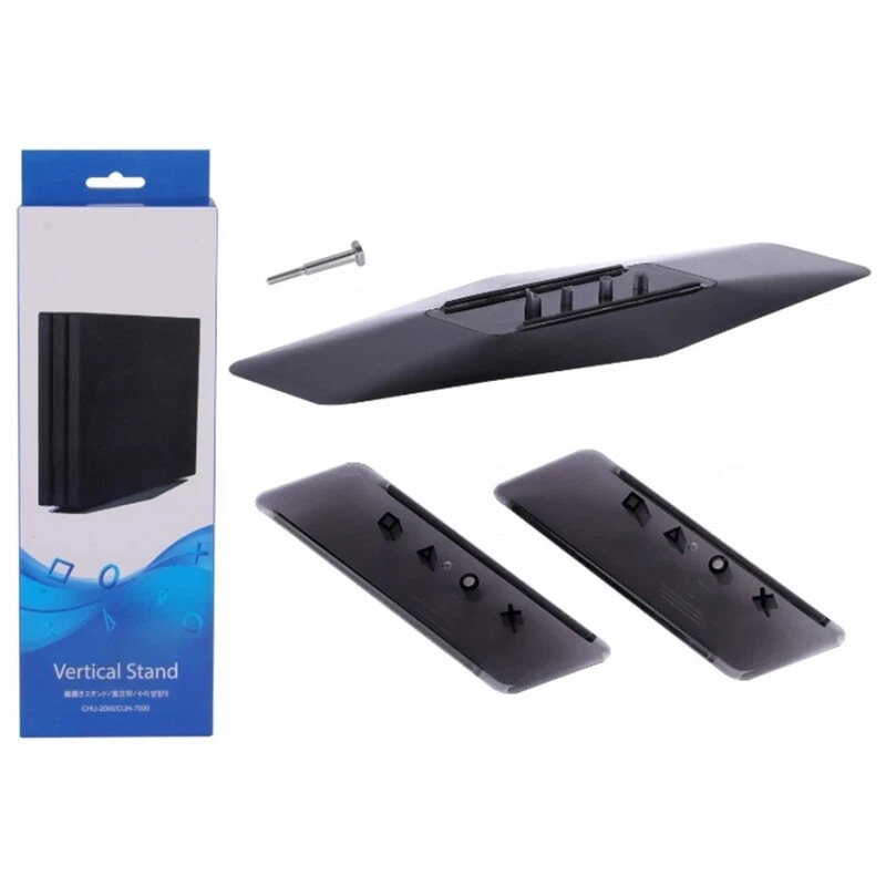 Supporto Verticale Per Sony Play Station 4 PS4 Slim Pro Nero Traslucido Stand - Immagine 1 di 1